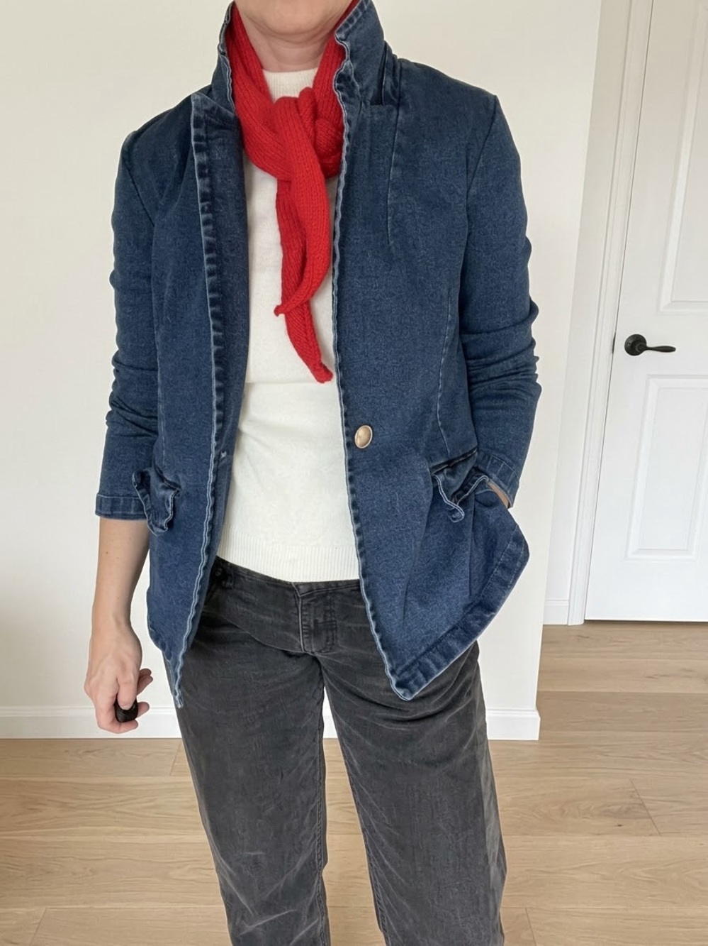 Bagatelle Collection Dark Indigo Denim Blazer Jean Jacket Size 6 Blue